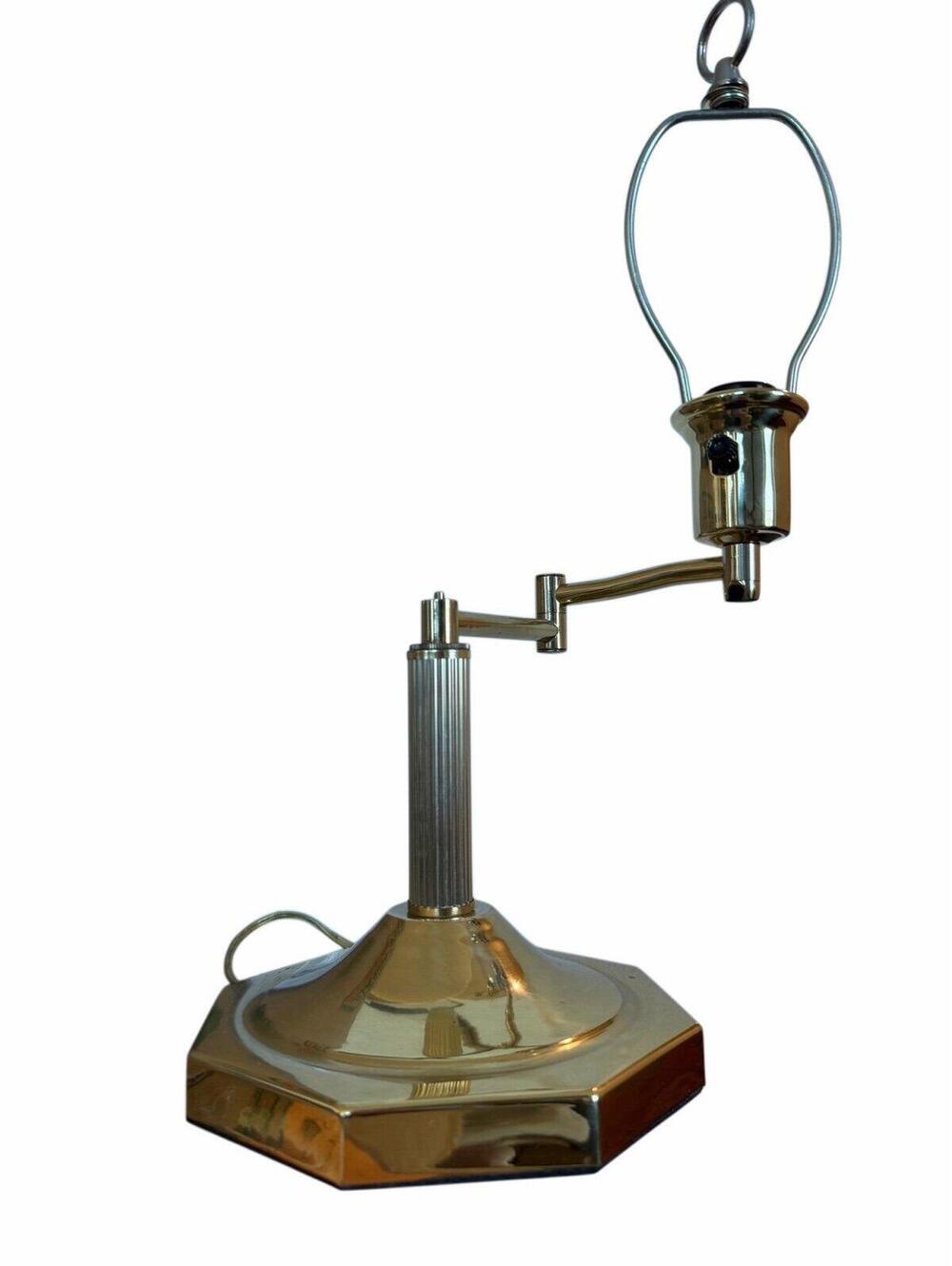 Vintage Art Deco MCK Gold Toned Swivel Lamp Works Great